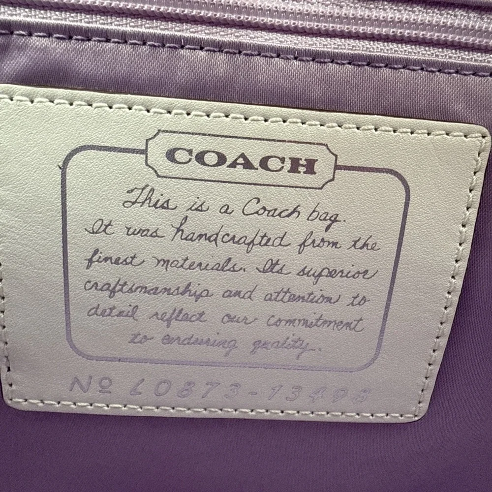 Coach Womens Y2K Patchwork Metallic Silver White Shoulder Bag 13496 w/Wallet